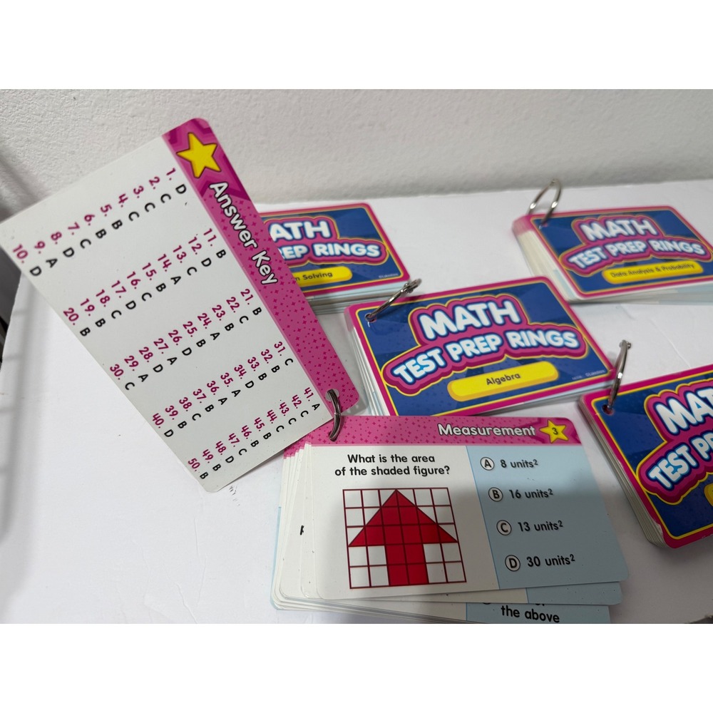 Lakeshore Learning Math Test Prep Rings 5 Set Algebra Measurement Grade 3+ - Picture 5 of 5